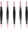 5 Pcs Round Nail File, Double-Headed Nail Polishing Pen Cuticle File Care Set Cuticle Pusher Remover Trimmer Buffer Pen Art Tools Household Beauty Salon Peeling Dead Skin Repairing