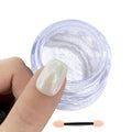Moonlight White Chrome Nail Powder, White Pearl Nail Powder Pigment Mirror Effect Aurora Magic Pearlescent Nail Glitter Nail Art