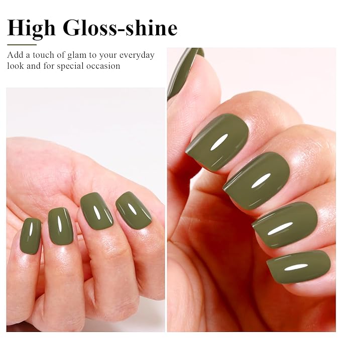 Imtiti 10ML Olive Green Gel Polish Soak Off LED UV Nail Gel DIY at Home Salon Art Gift for Women 1PCS