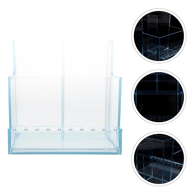 FRCOLOR Nail Drill Storage Box Clear Plastic Organizer Grinding Machine Holder Compact Nail Tool Organizer for Salon and Home Use