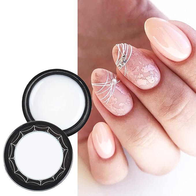 White Spider Gel for Nails, White Gel Paint for Nails Art UV LED DIY Design Manicure Spider Paint Nail Gel for Nail Art