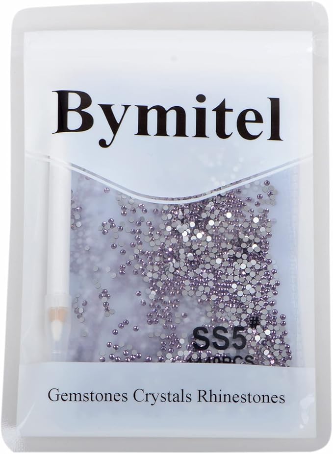 2880PCS Art Nail Rhinestones Non Hotfix Glue Fix Round Crystals Glass Flatback for DIY Jewelry Making with one Picking Pen (ss5 2880pcs, Tazanite)