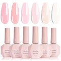 MelodySusie Pastel Pink Gel Nail Polish Set - 6 Colors Nude Pink Milky White Soak Off UV LED Gel Polish Gift for Women Nail Art Manicure Salon DIY Nail Design Decoration at Home