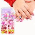 120Pcs 10 Packs Cute Short Press on Nails for Girls 5 Styles 12 Sizes Press on Nails for Kids Press ons with Cute Rabbit Designs Full Cover Acrylic Nails for Little Girl Gift DIY Manicure