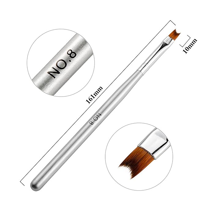 DANNEASY 6Pcs Nail Art Brush Oblique Head French Tips Nail Brush Ombre Nail Brush Nail Design Brushes Nail Painting Tools Nail Art Supplies