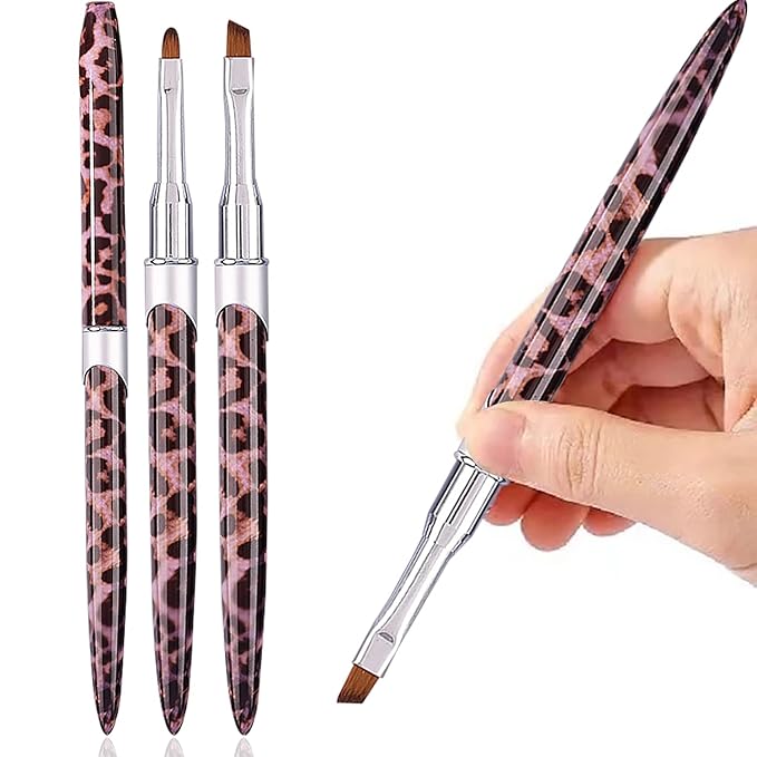 DANNEASY 2pcs Nail Clean Up Brush Nail Polish Remover Brush Nail Art Brush Set Nail Design Brushes Acrylic Nail Brush for Cleaning Nail Polish Nail Art Tools