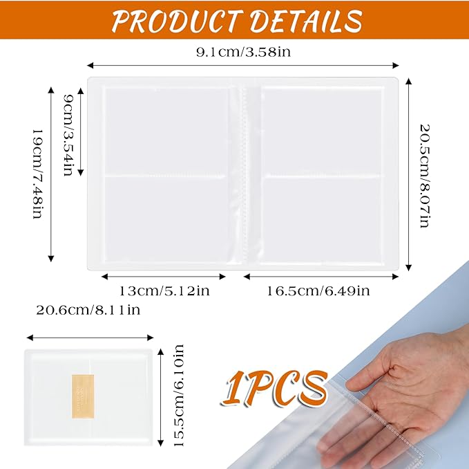 80 Slots Nail Sticker Book Transparent Artistic Sticker Album Organizer Design for Nail Desk Tidy Art Decals Holder Organizer Display Book DIY Nails Arts Design Tools Manicure Tools