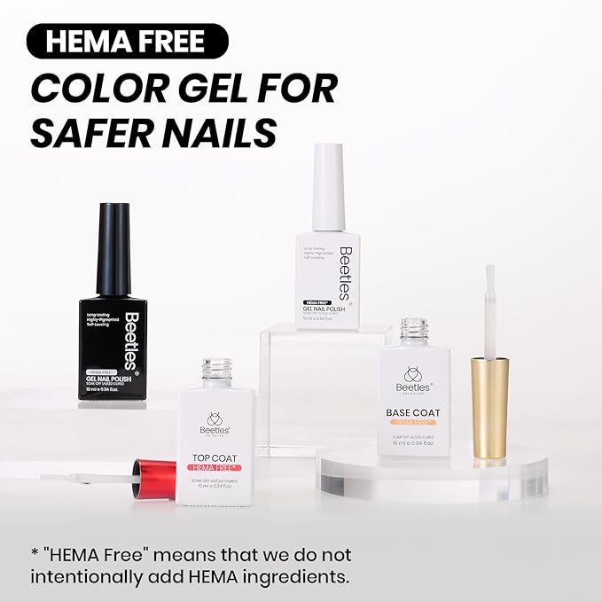 Beetles Black White Gel Polish - Twin Dialogue Collection, 4pc 10ML French Nails Hema-Free Black and White Colors with Base Top Coat Uv LED Lamp Salon DIY at Home Nails