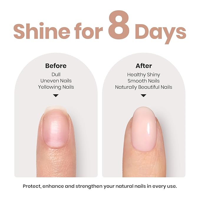 Beetles Nail Strengthener and Growth Concealer - Pink White Nail Polish Shimmer Natural Concealer Fingernail Polish, Fast Dry Quick Oil for Salon Home Daily Work - 0.51 FL OZ