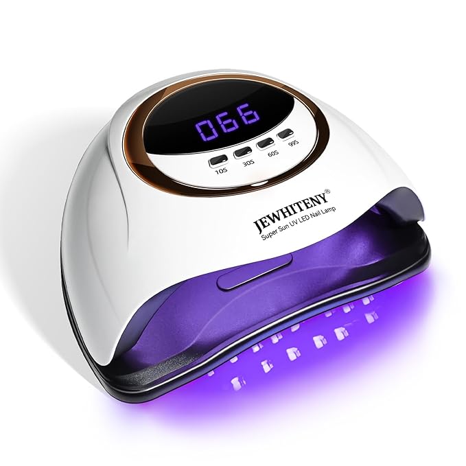JEWHITENY White U V LED Lamp for Nails:Fast Nail Dryer for Gel Polish with 4 Timers and Automatic Sensor Professional LED Nail Lamp Manicure Tool