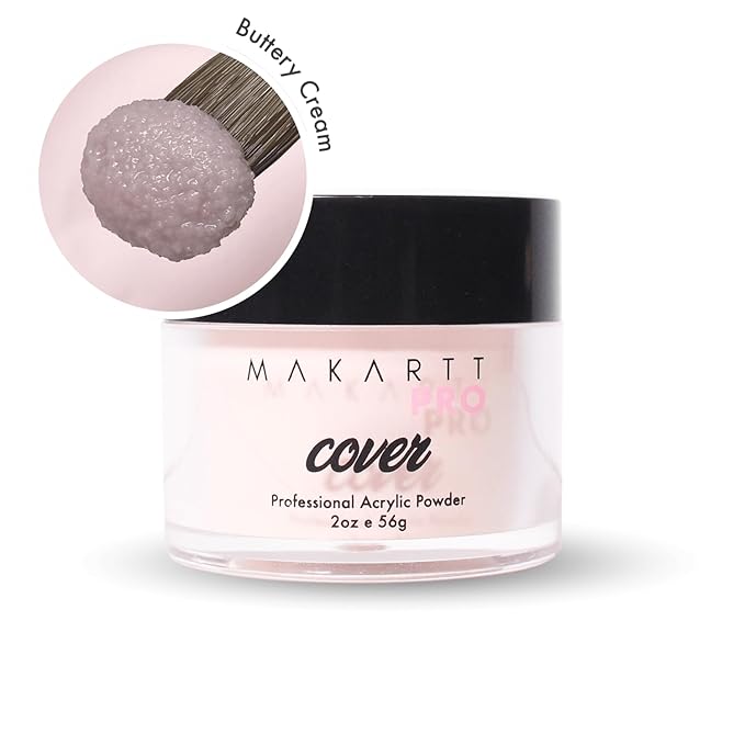 MakarttPro Acrylic Powder – Durable, Long-Lasting, Easy-Apply Formula for Nail Extensions, Overlays, Sculpting & Nail Art – 56g/2oz – Buttery Cream, Perfect for Pros and At-Home Use