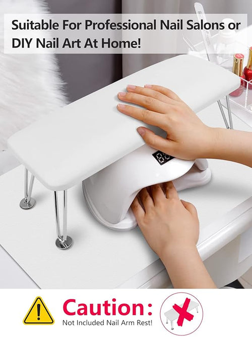 (MAT ONLY) Nail Art Table Mat, Nail Arm Rest Pad for Acrylic Nails, Soft Microfiber PU Leather Nail Mat for Table, Foldable Nail Hand Rest Pillow Manicure Pad, Acrylic Nail Desk Mat for Nail Cushion