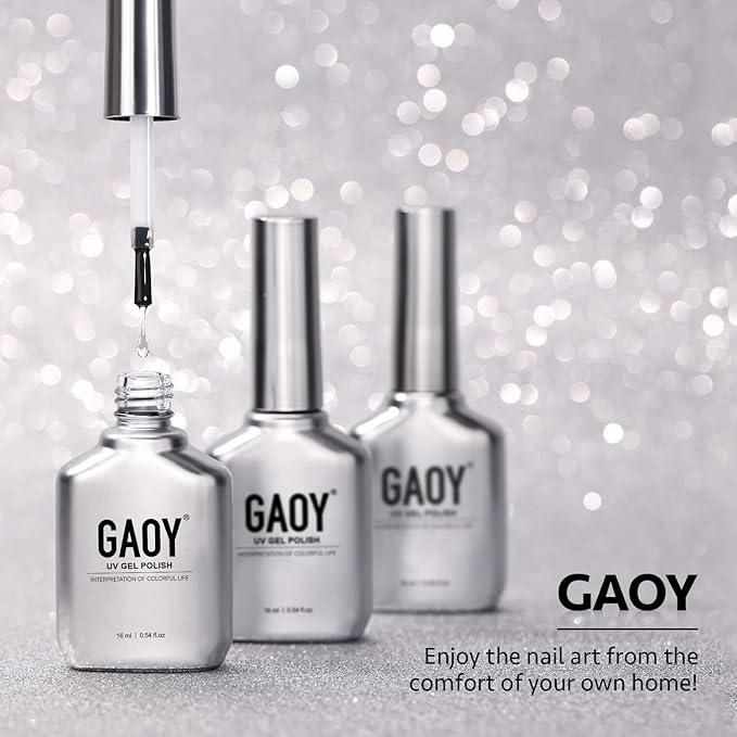 GAOY Top Coat for Gel Nail Polish, 16ml No Wipe Clear Finish, High Gloss Varnish for Long Lasting UV Nail Art DIY