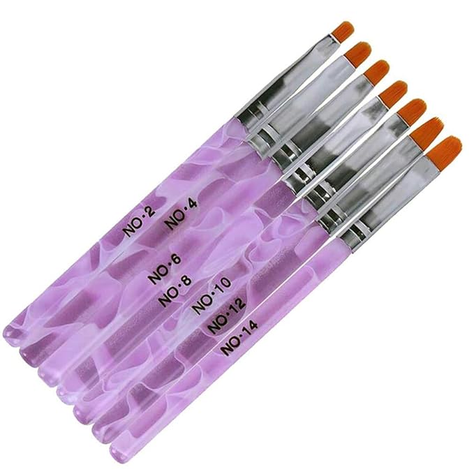 7pc UV Acrylic Nail Art Tips Builder Brush Pen