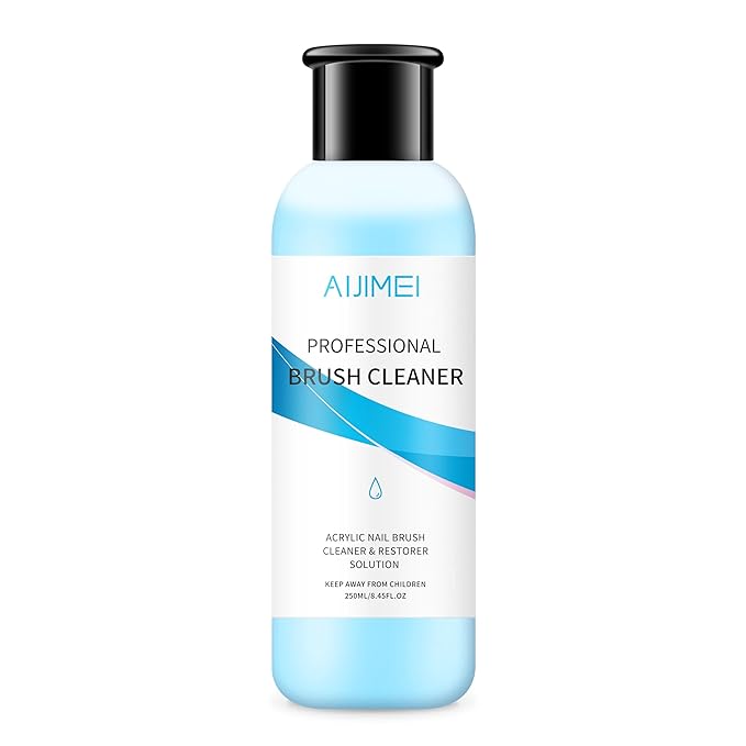 AIJIMEI Acrylic Nail Brush Cleaner - Liquid Paint Brush Cleaner for Acrylic Powder Gel Polish Brush Nails Artists 250ml/8.5 FL.OZ