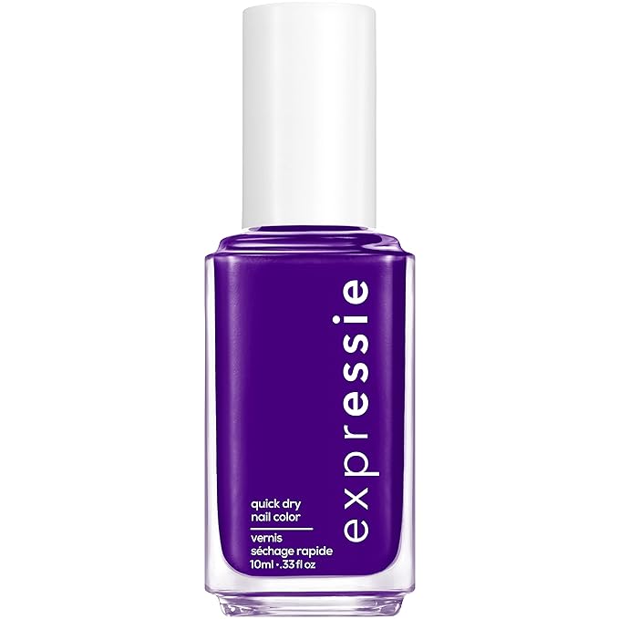 essie expressie Quick Dry Vegan Nail Polish, Vibrant Purple with Blue Undertones, No Time to Pause, 0.33 Ounce