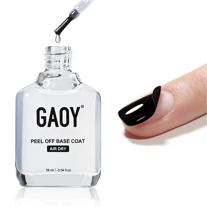 GAOY Air Dry Peel Off Base Coat, 16ml Practice Base for Nail Colors Test, Temporary Wear and Easy to Peel, No UV/LED Lamp Needed
