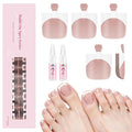 EBANKU Press On Toenails French Tips, 150 Pcs Deep Nude Toe Press On Nail Square Fake Toenail Full Cover Toe Nail Tips Artificial False Nail Tips with Glue for Women Girls Salon DIY