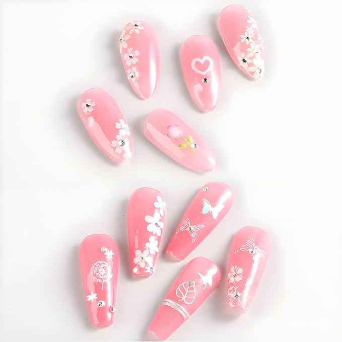 30 Sheets Flower Nail Stickers White 3D Self-Adhesive Floral Nail Stickers for Nail Art Summer Nail Art Stickers Daisy Design Nail Decals for Nail Art for Women