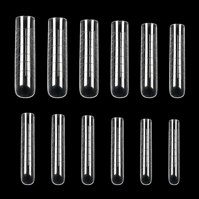 Dan's SQUARE Dual Nail Forms | Structure for Poly Nail Gel Full Cover Nail Molds, 12 Sizes for Solid Nail Gel Glue, Nail Art Design (Salon & DIY) (Square)