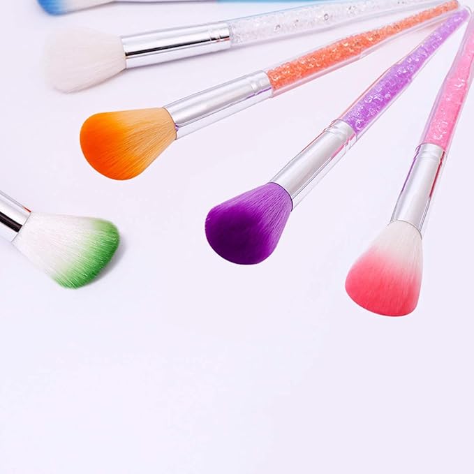 7 Pieces Soft Nail Art Dust Remover Powder Brush Cleaner for Acrylic and Makeup Powder Blush Brushes