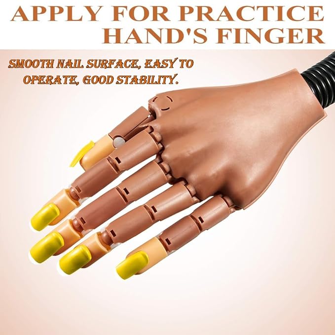 AKOAK 100 Pcs Acrylic Nail Practice Fingers, Replacement Patch Head, Flexible Nail Training Fake Nail Head Hand Practice Fake Nail Hand Nail Display Nail Supplies DIY Nail practice