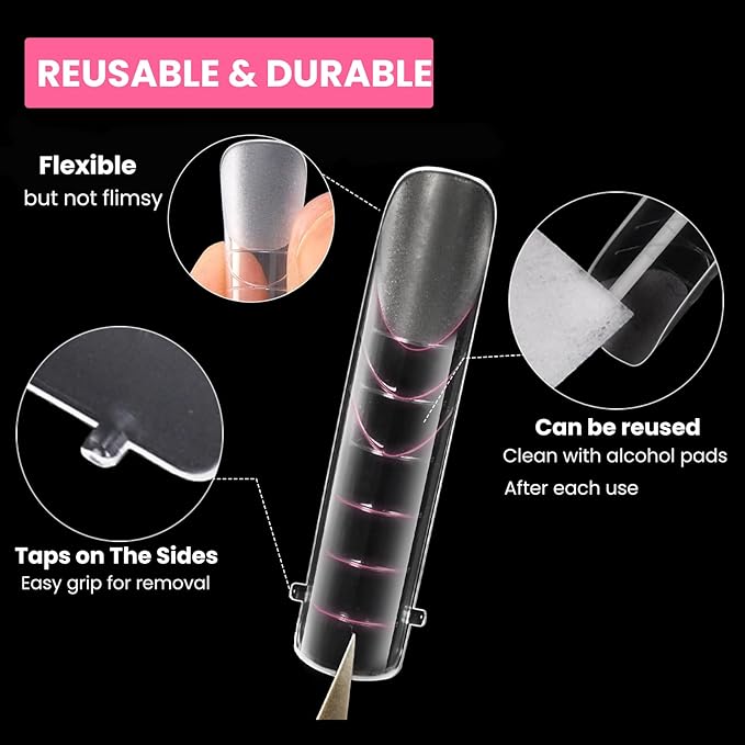 Polygel Nail Forms Kit for Toes,GlimightyX Reusable Toenails Dual Forms for Polygel with 1.35oz Nail Slip Solution Anti-Stick,with Dual-Ended Brush,Nail File and Nail Clips,12 Sizes 120Pcs