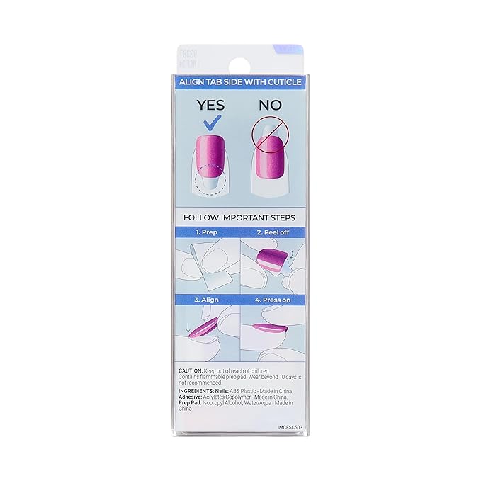 KISS imPRESS No Glue Mani Press On Nails, ColorFX, 'Hidden Gem', Red, Short Size, Oval Shape, Includes 30 Nails, Prep Pad, Instructions Sheet, 1 Manicure Stick, 1 Mini File