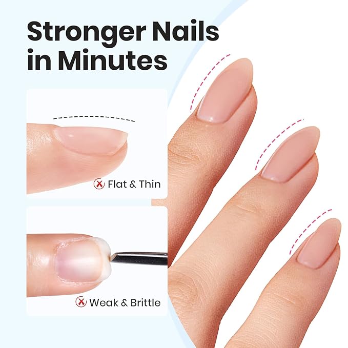 Beetles HEMA-Free Builder Nail Gel-Stay Shining Clear Building Apex Strengthening Weak Nails & Extension for Beginner DIY Salon at Home,Long Lasting UV LED Lamp Needed Nail Art Design Gifts for Women