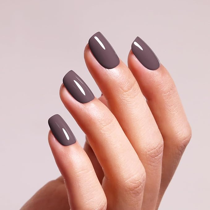 Gel Polish, 0.5 Fl Oz Grey Brown Gel Polish Autumn Winter Soak Off LED UV Coffee Brown Gel Polish Art Starter Manicure Salon DIY Nail Gel Polish