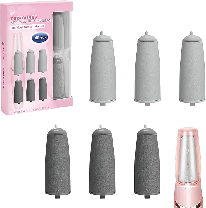 Glowelle Pedicures Replacement Heads for Flaweless Pedi Electric Foot File Replacements Bits, Electric Callus Remover Grinders Replacement Roller Heads (Fit Most Similar Model)