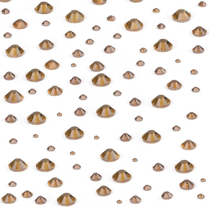NCB Hotfix Iron on 8000pcs Crystal Rhinestones Round Gem for Crafts Decoration DIY Jewelry Making with a Tweezers and 2 Picking pens (Crystal Yellow, 6Sizes SS4-SS30)