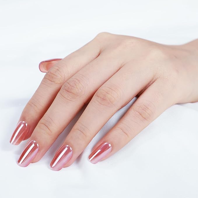 Rnker Press On Nails - Light Red, Short Square Top gel Nails with a Glossy Glaze Finish, 15 Sizes - 30 Nail Kit with Glue
