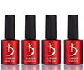 Kodi Professional BEST SET 4in1. 2 bottles Rubber BASE 12ml. + 2 bottles Rubber TOP 12ml. (0.4 Fl Oz) Gel LED/UV Nail Polish Coat Soak Off Original, 4 bottles 12ml.