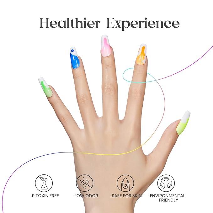 Beetles Neon Gel Nail Polish Set - Dopamine Pleasure 6 Colors Neon Gel Polish, Orange Hot Pink Blue Yellow Green Purple Soak Off Uv Led Spring Nails Art Manicure for Women