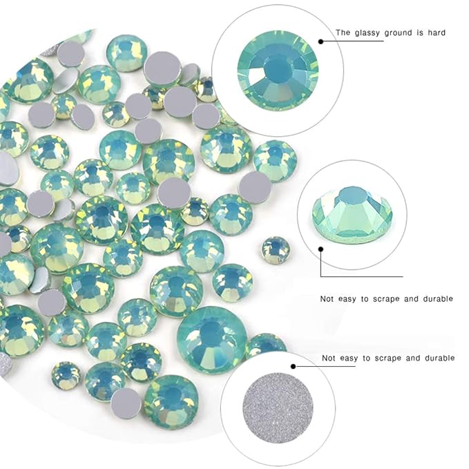 4pack Nail Polish Shine Opal Rhinestone 3D Nail Art Rhinestone Kit Crystal Diamond Rhinestone and Nail Decoration Gem Stone Pink White Blue Green Nail Jewelry Crafts DIY