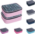 2 Pcs Small Clear Nail Polish Organizer Holds 60 bottles(15ml-0.5fl.oz) Nail Polish Case Multifunctional Nail Polish Bag organizer, Cosmetic Travel Makeup Cases for Women Pink