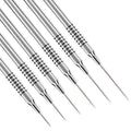 Metallic Nail Art Brushes 6 Pcs Non Slip Liner Brushes Set UV Gel Polish Painting Art Design Pen Silver Color Nail Tools for Long Lines Thin Details Fine Drawing Sizes 5/7/9/11/20/25mm (Silver)