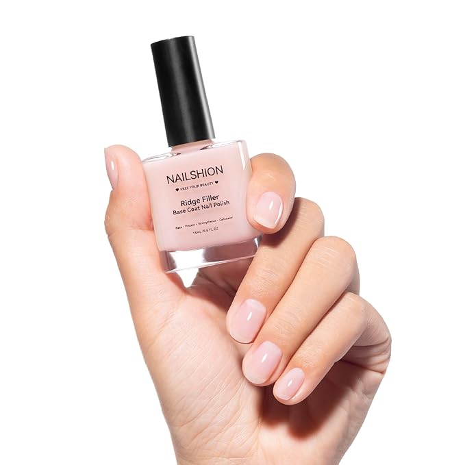 Ridge Filler Base Coat 3-in-1 Nail Strengthener Growth for Damaged Uneven Nails & Ridges, Nourish VE & Protein-Fortifying Leveling Base for Smooth, Flawless Polish | Vegan Cruelty Free