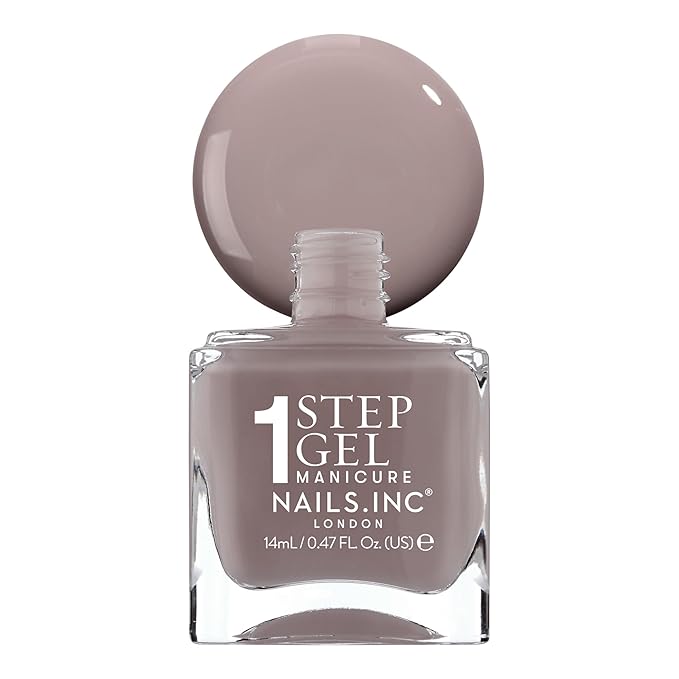 Nails Inc It's Topless Gel-Like Nail Polish, 4-in-1 Base Coat, Treatment, Color & Top Coat, Long Lasting, Strong, Chip Free Nails, Glossy Salon Quality Manicure, Air Dry Nail Polish, Megan, 0.47 Fl Oz