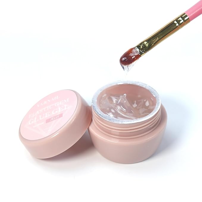 VARNAIL Elastic Gem Gel, No Wipe Stick Gel, Super Sticking Nail Gel Long Lasting Gel, Universal Gem Gel for Rhinestones and Nail Accessories (No Wipe -Jelly 15g)