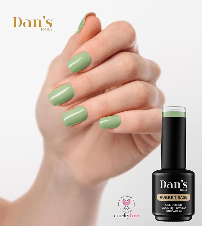 Dan's Nails Rubber Base Gel Polish Coat (Green Grove Groove)