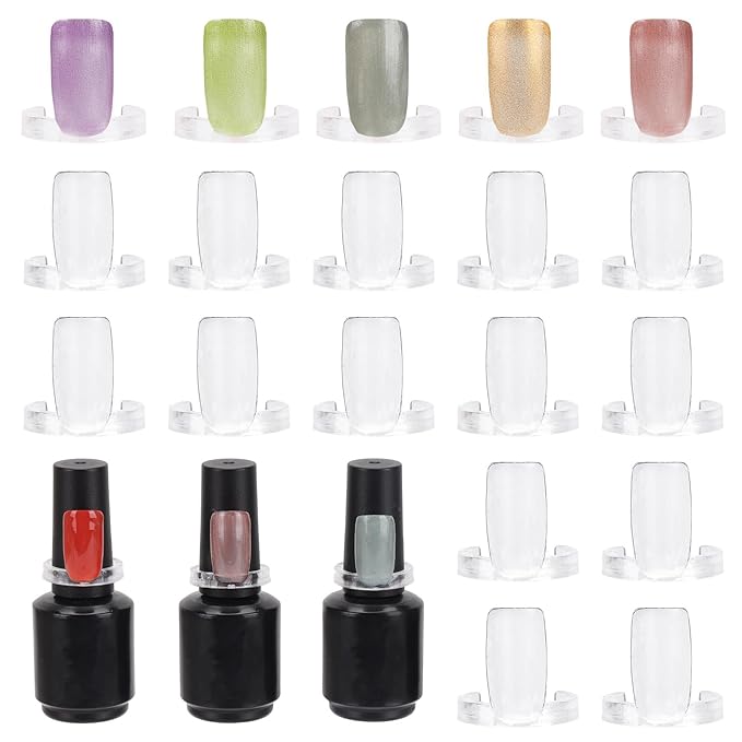 600 Pcs Nail Polish Swatch Clear Nail Color Swatches Rings, Nail Sample Sticks for Nail Art Polish Color Practice