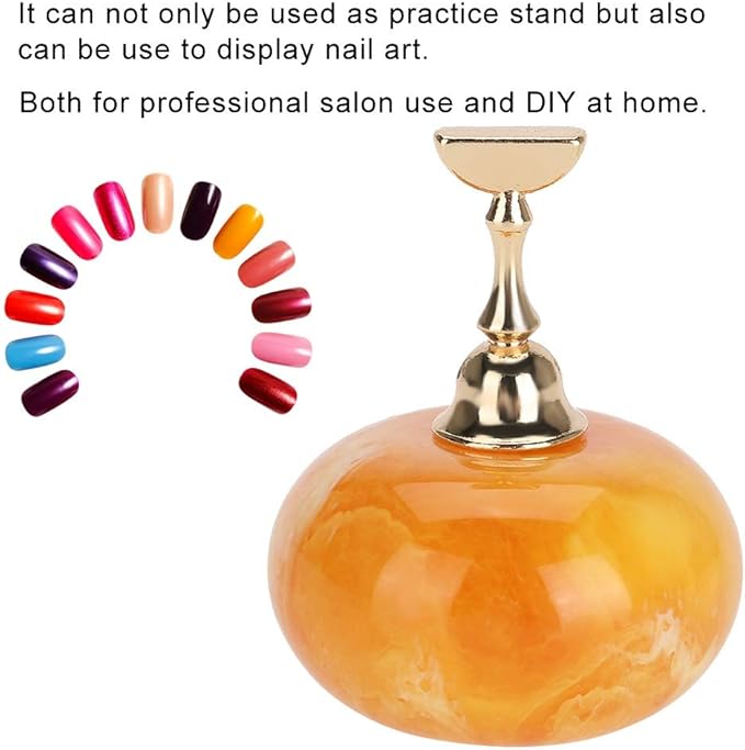 Dioche Manicure Display Practice Stand Nail Art Tip Holders with Magnetic Golden Base - Ideal for Salon Use & DIY at Home - Exquisite Durable Design