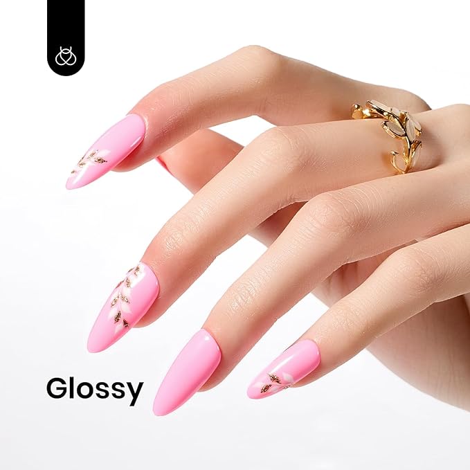Beetles Pink Gel Polish - Flamingo Feather 15ML/0.51Fl Oz, Light Pink Gel Nail Polish, Soak Off UV LED Lamp Nail Art, Long-Lasting Manicure Salon DIY Home Spring Nails - Gifts for Her