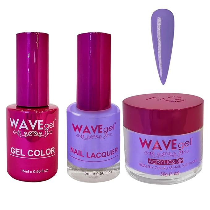 WAVEGEL Soak-Off Gel, Nail Lacquer & Acrylic/Dip Powder Matching Set - Princess Collection - #71 Magical