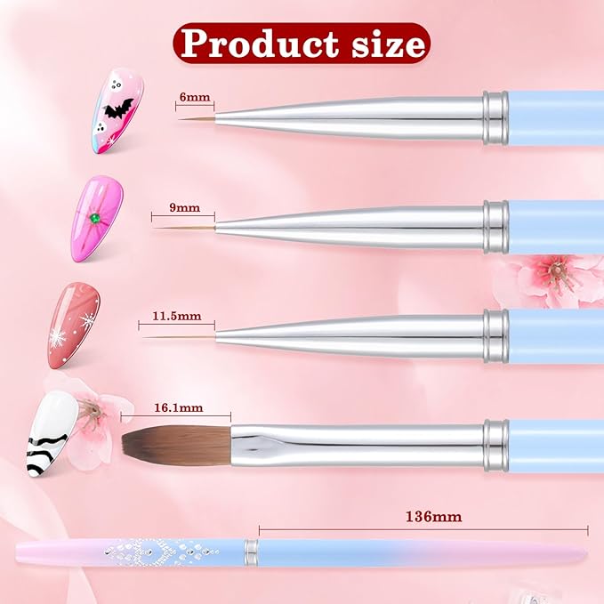 for OPI Nail Polish Remover, 4PCS Nail Clean UP Brushes for Cleaning Polish Mistakes on the Cuticles, Acetone Resistant Nail Brush for Nail Art and Designs