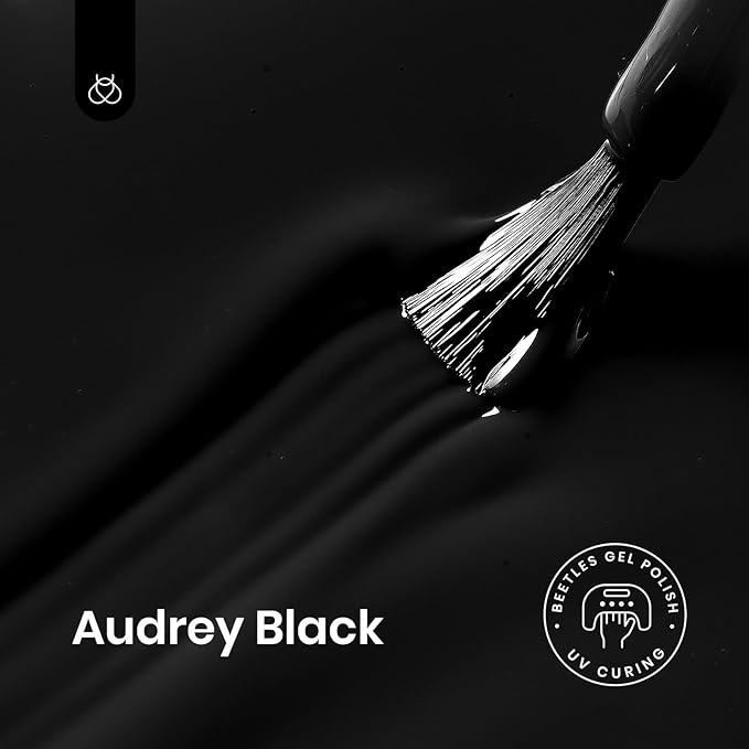 Beetles Black Gel Polish, 1 Pcs 15ml Audrey Black Nail Polish Color Gel Nail Polish Soak Off Art Manicure Salon DIY Uv Lamp Nail Design Decoration at Home