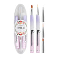 Nail Art Brushes Set, YIHUALE Push Contact Builder Nail Extension Gel Brush, Gel Polish Art Design Pen Painting Tools, Nail Art Liner Brush and Dotting Pen for Salon, DIY (Pink+purple, 2+3PCS)
