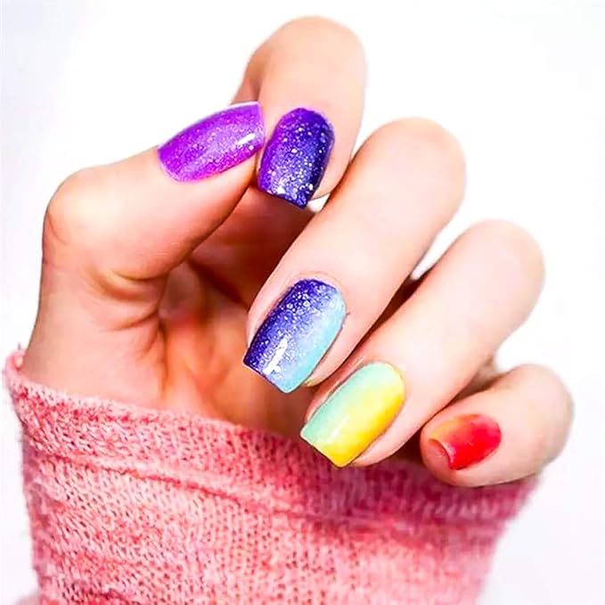 DANNEASY 6Pcs Acrylic Nail Brush Nail Art Brush Oblique Head French Tips Nail Ombre Brush Nail Painting Kit Nail Design Brushes Nail Art Tools